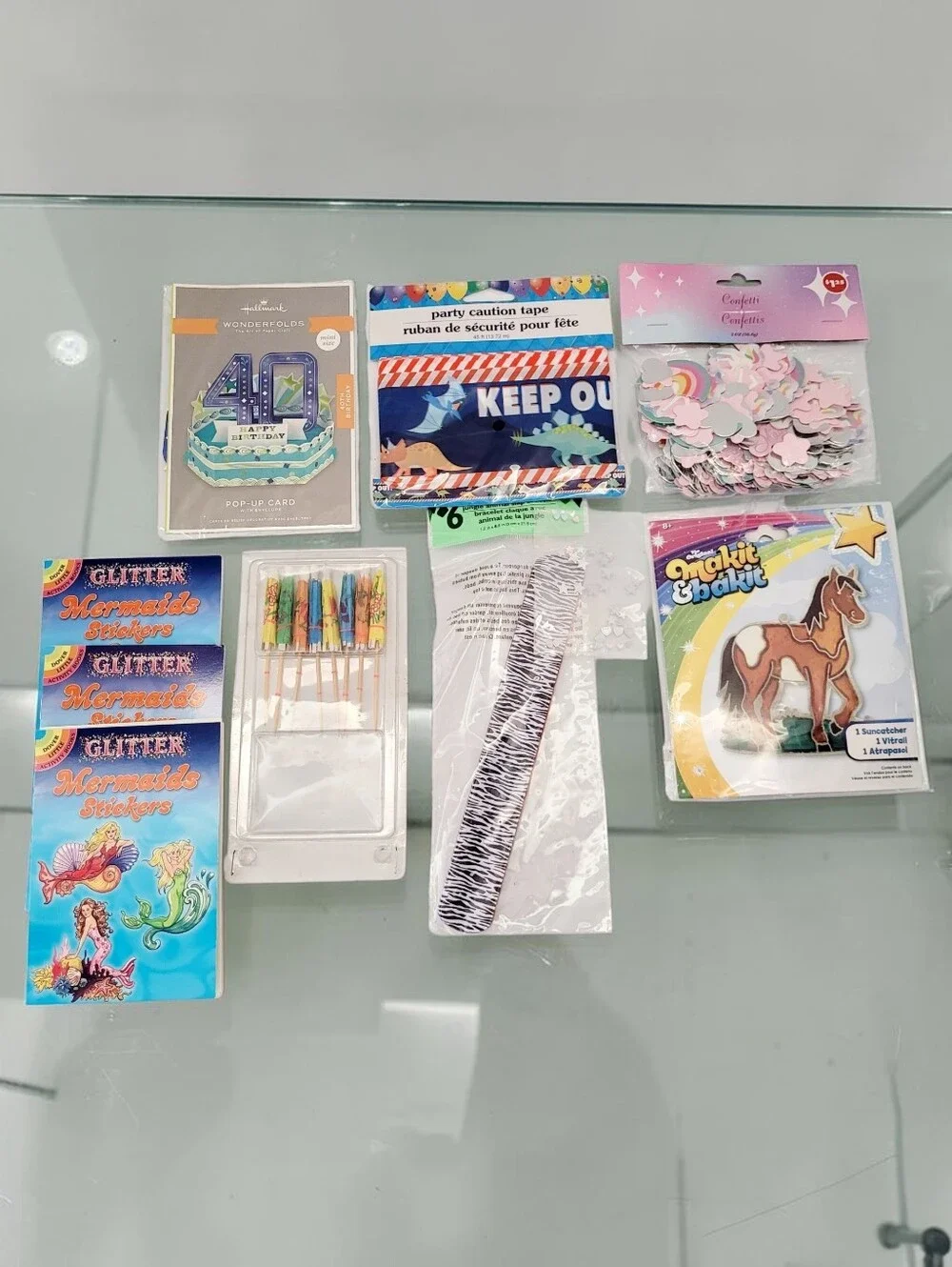 (Lot Of 9)Assorted Party Supplies/Arts & Crafts/Horse Makit Bakit Suncatcher Kit